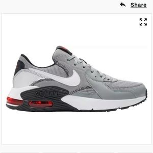 Nike Men's Air Max Excee Shoes Grey White & Red Sneakers